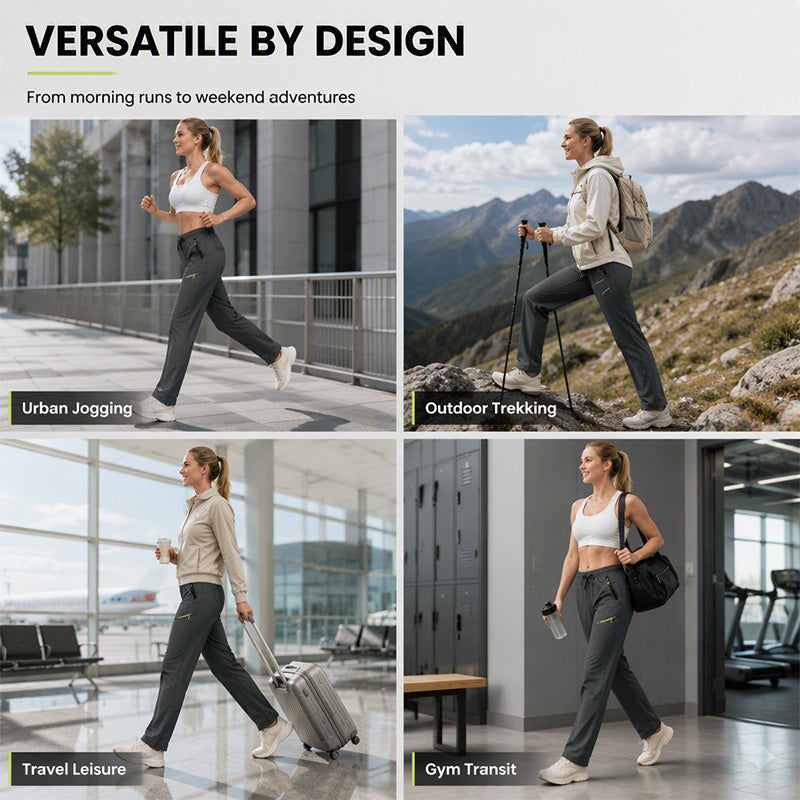 💫 Everyday Function | Women's Contrast-Zip Pocket Athletic Trousers