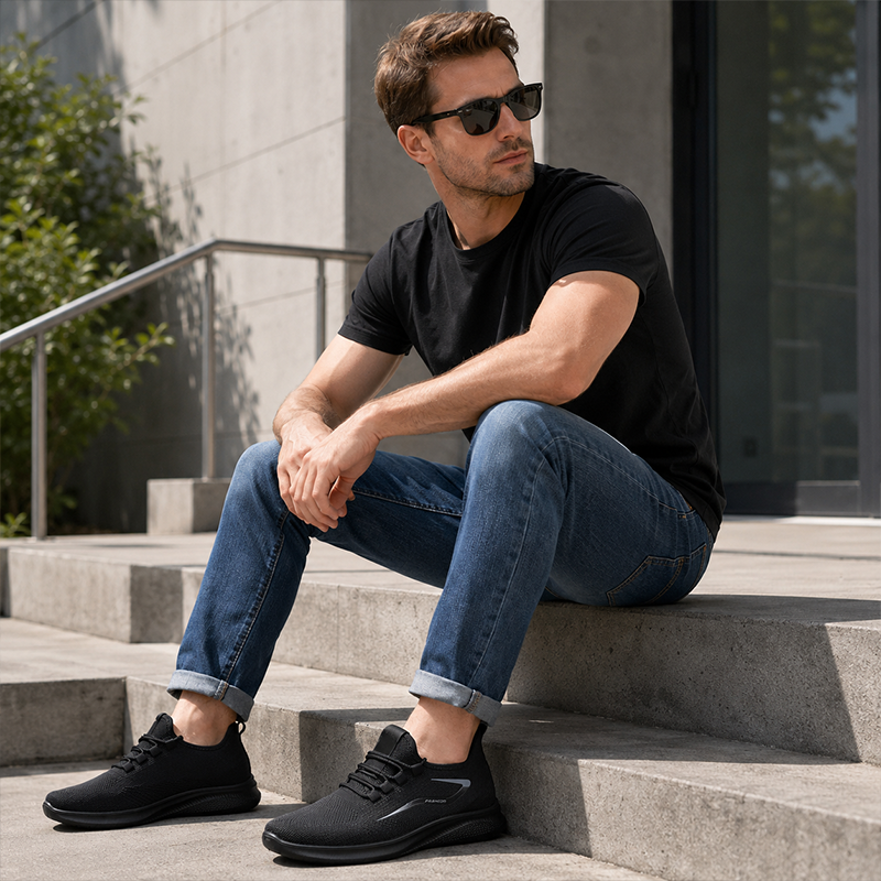 👟 Light on Your Feet | Men's Breathable 3D-Knit Slip-On Running Shoes