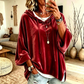 ✨ Velvet Comfort, Relaxed Style | Women's Drawstring Pullover Sweatshirt