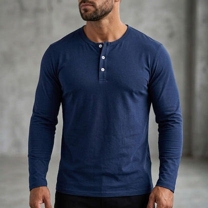 ✨Men's Casual Henley Neck Long Sleeve Shirt