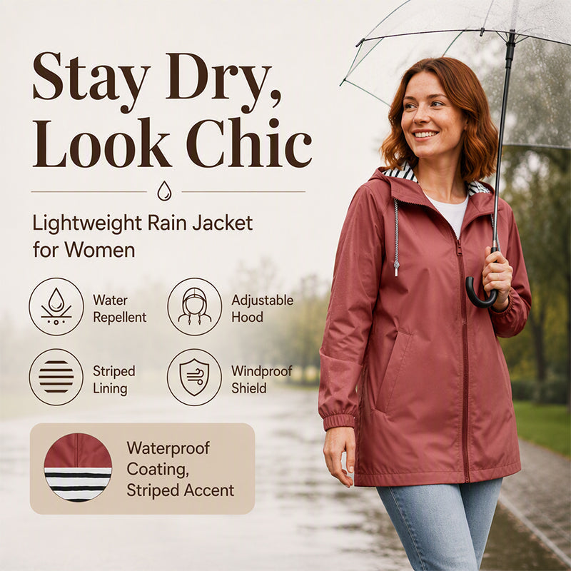 🌧️ Ready When the Weather Turns⚡️Women's Waterproof Hooded Outdoor Jacket