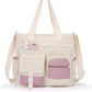 Cute Messenger Bag for Teen Girls with 2 Badges