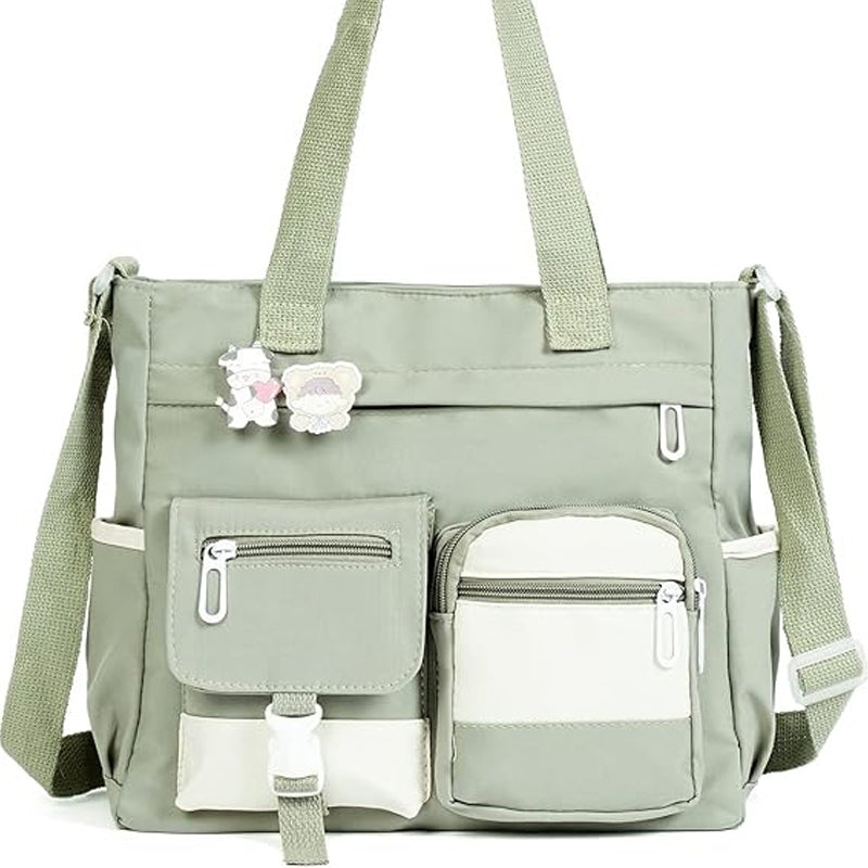 Cute Messenger Bag for Teen Girls with 2 Badges