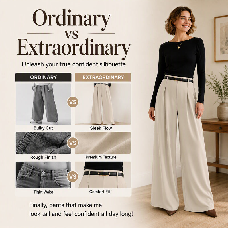 🌸 New Arrival | Women's High-Waisted Relaxed Wide-Leg Pants
