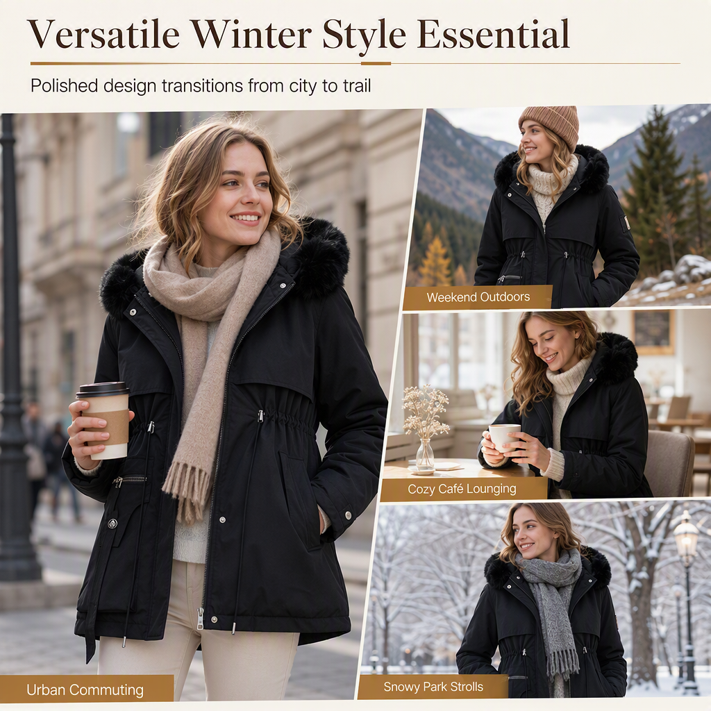 ⚡ Free Shipping⚡Women's Winter Faux Fur Padded Parka
