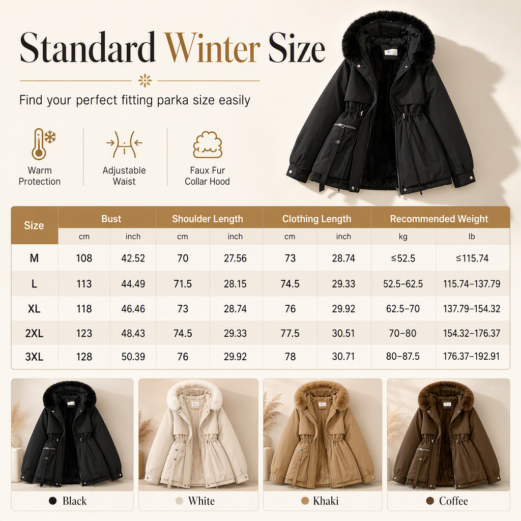 ⚡ Free Shipping⚡Women's Winter Faux Fur Padded Parka