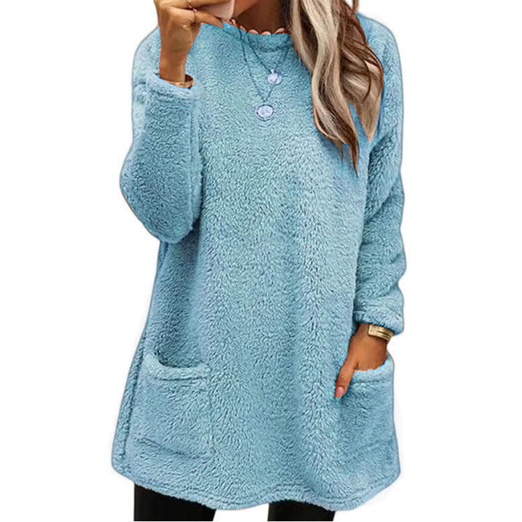 🍂 ☁️Women's Warm Crew Neck Long Sleeve Top