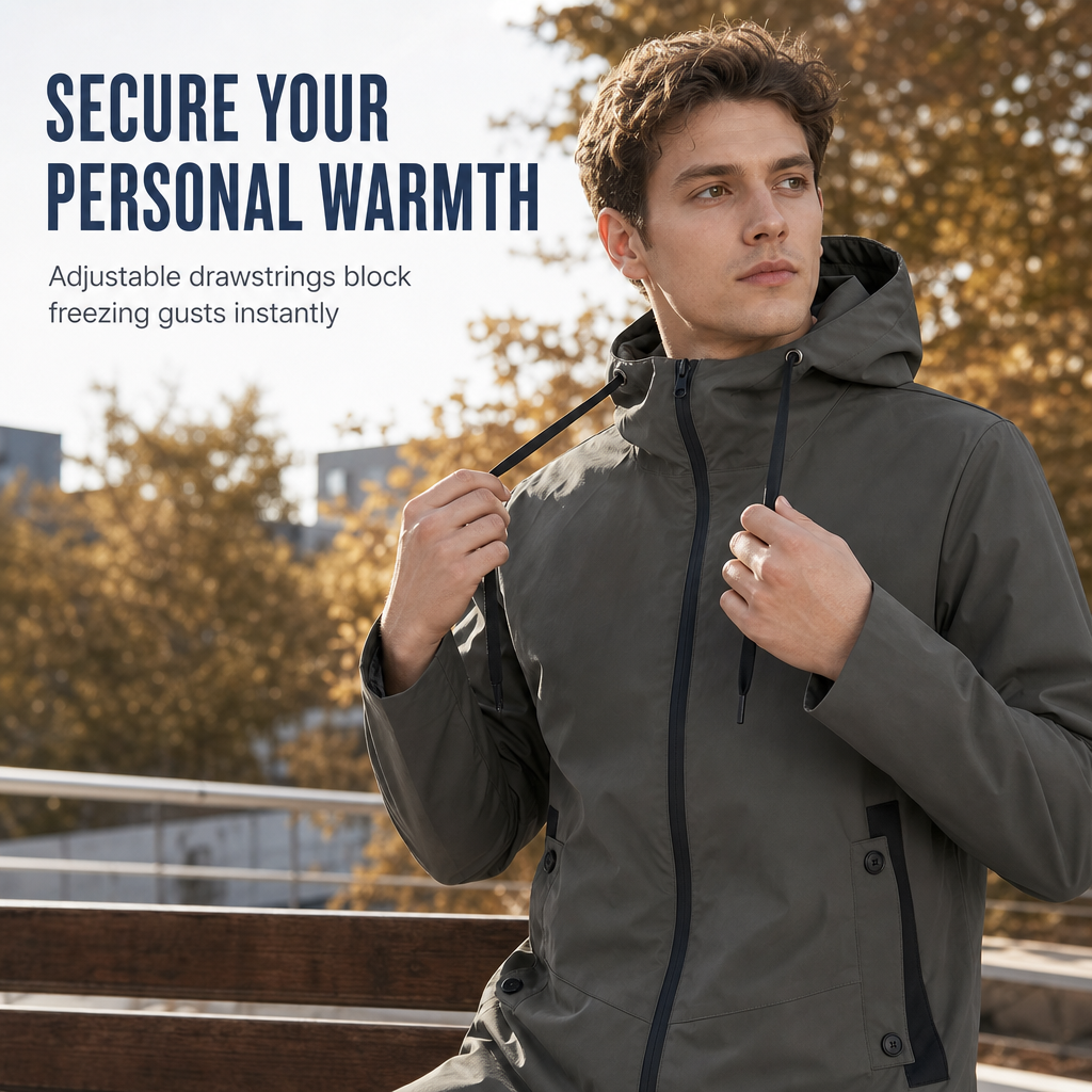🌬️ Wind Protection, Clean Everyday Fit | Men's Hooded Windbreaker Coat ⚡ Free Shipping