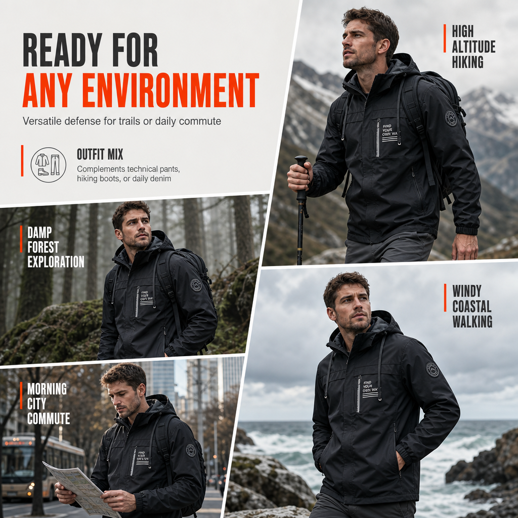 🌧️ Weather Protection, Everyday Versatility | Men's Detachable-Hood Windbreaker
