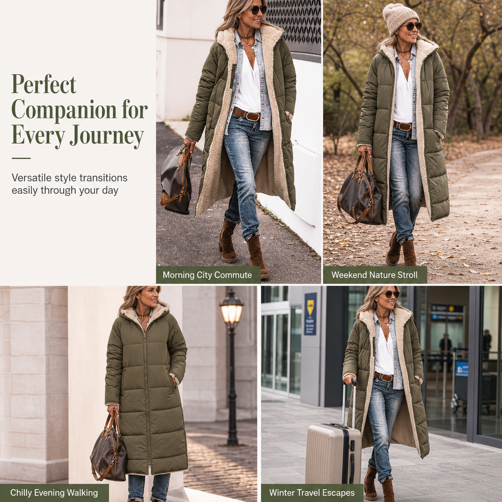 ✨Free Shipping✨Reversible Hooded Padded Slim-Fit Coat