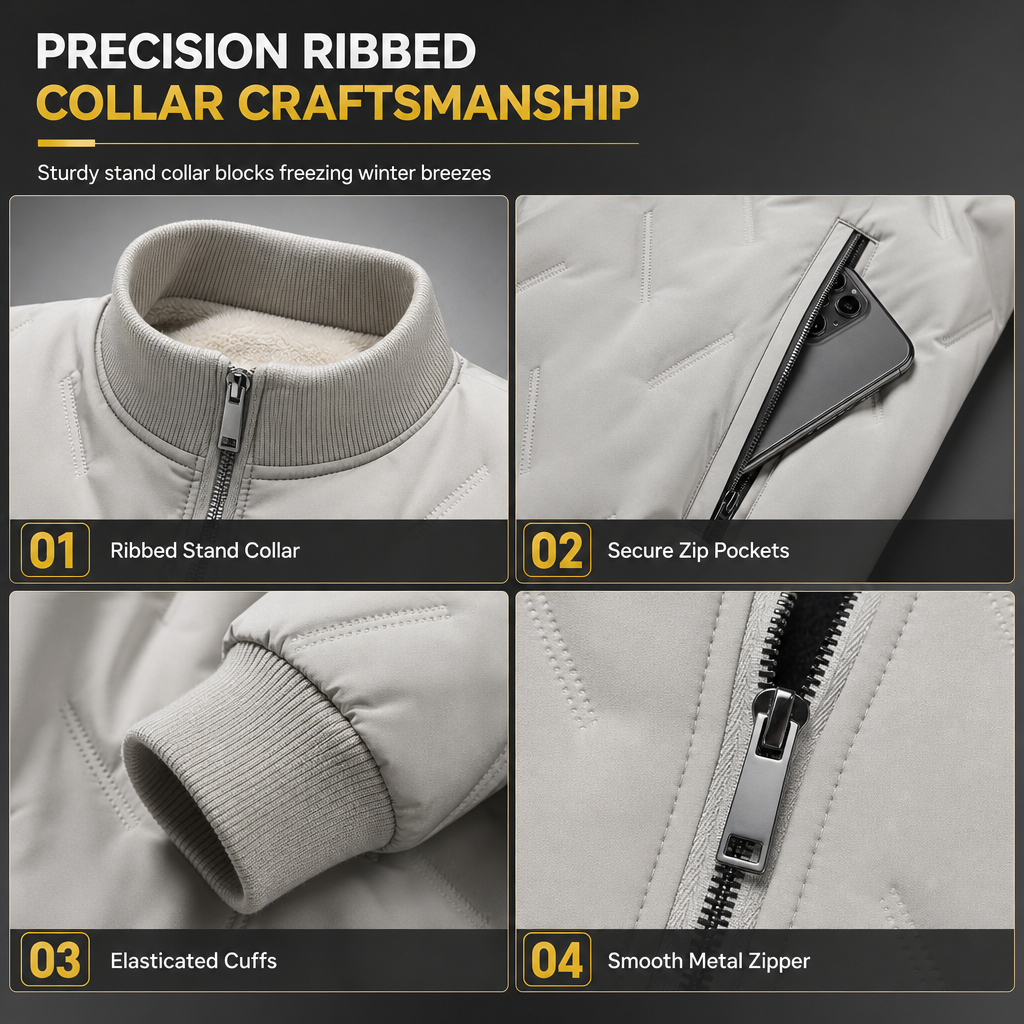 Men's Winter Fleece-Lined Padded Coat