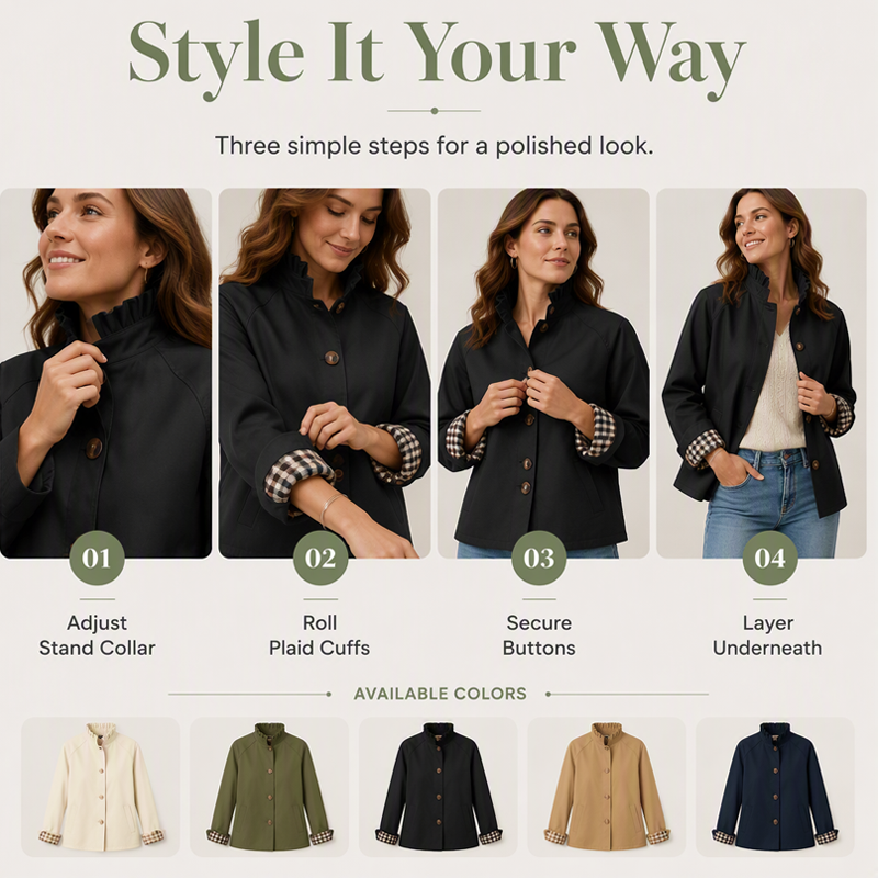 Women's Stylish Polished Cropped Trench