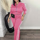 Chic Athletic Tracksuit - Long Sleeve Jacket and Pants Outfit