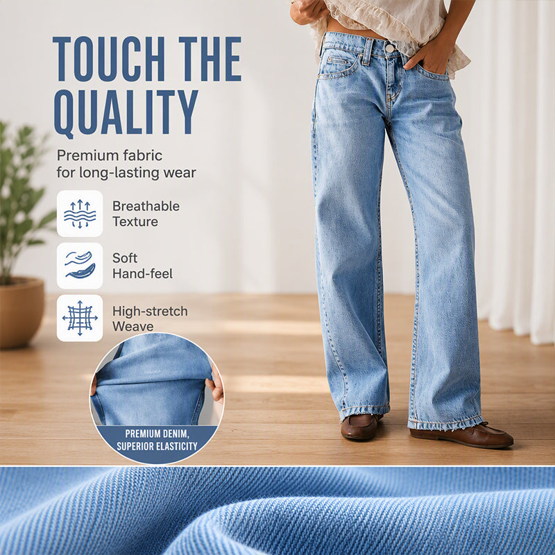 👖 Stretch Comfort, Flattering Wide-Leg Fit | Women's High-Rise Denim Jeans