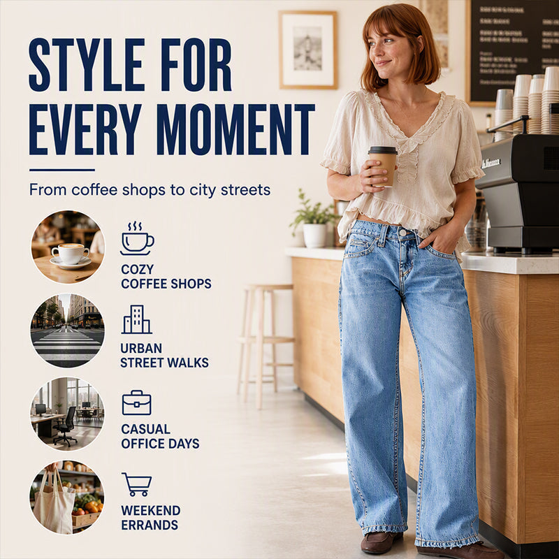 👖 Stretch Comfort, Flattering Wide-Leg Fit | Women's High-Rise Denim Jeans