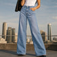 👖 Stretch Comfort, Flattering Wide-Leg Fit | Women's High-Rise Denim Jeans