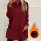 🧸 ☁️ Women's Half-Zip Plush Sweatshirt with Pockets