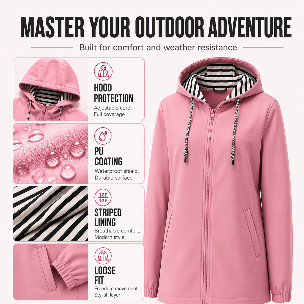 Women's Casual Waterproof Hooded Jacket
