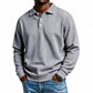 Men's Waffle Knit Long Sleeve Collared Top