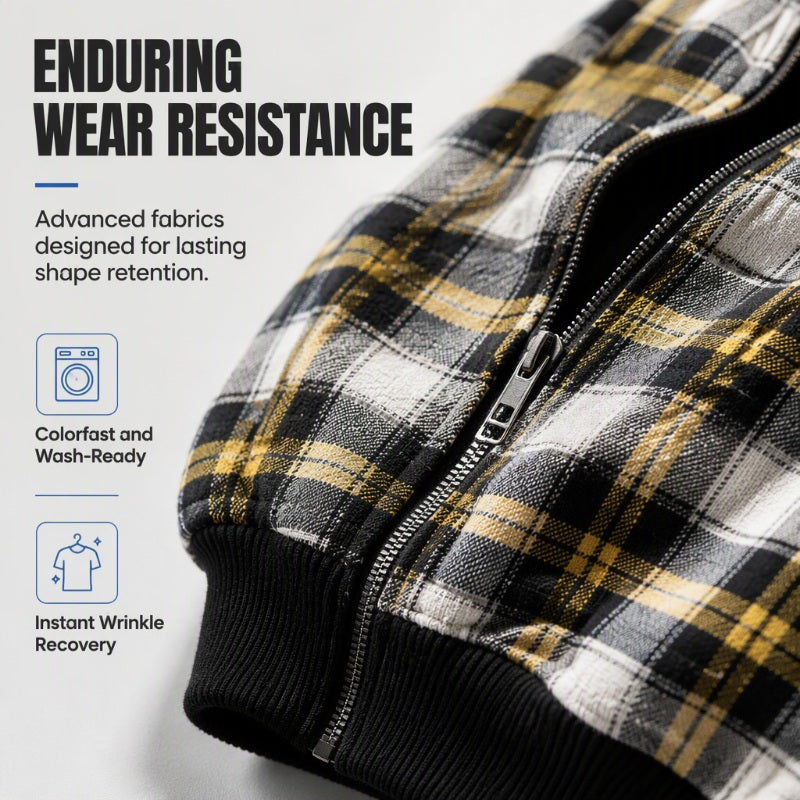 Free Shipping|Unisex Reversible Plaid Zipper Hooded Jacket