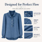 Women's Ruffle Collar Puff Sleeve Denim Top