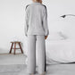 Women's Half Zip Sweatshirt & Wide-Leg Pants Set