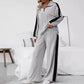 Women's Half Zip Sweatshirt & Wide-Leg Pants Set