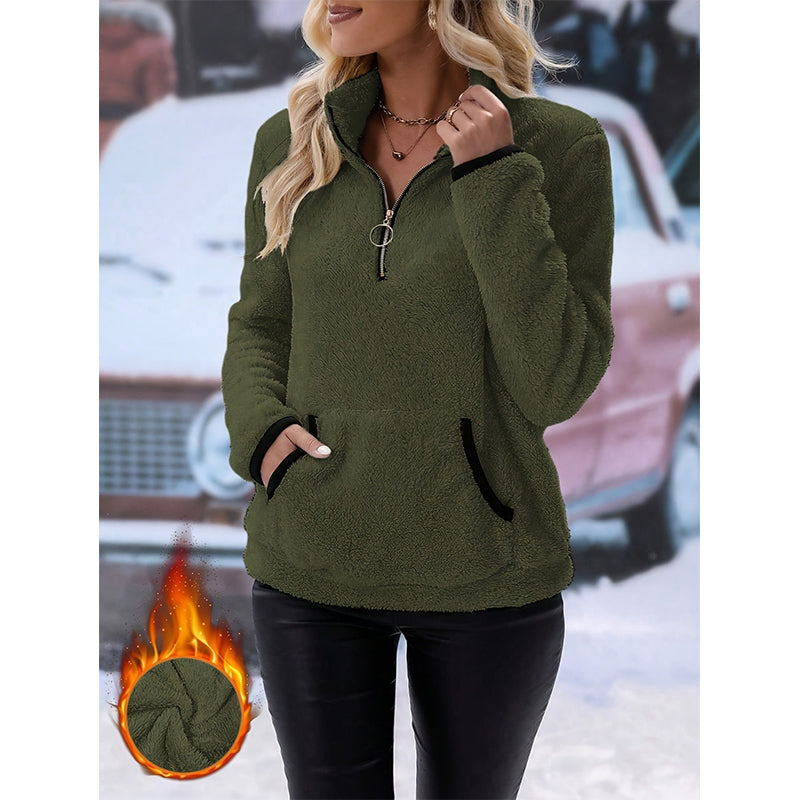 👚✨Women's Half-Zip Warm Plush Sweatshirt✨𝘉𝘶𝘺 𝘢𝘯𝘺 2 𝘢𝘯𝘥 𝘨𝘦𝘵 𝘢𝘯 𝘦𝘹𝘵𝘳𝘢 8% 𝘥𝘪𝘴𝘤𝘰𝘶𝘯𝘵