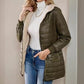 Women's Quilted Hooded Warm Winter Coat with Zipper