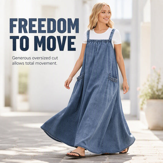 👗✨Women's Oversized Casual Denim Suspender Maxi Dress✨𝘉𝘶𝘺 𝘢𝘯𝘺 2 𝘢𝘯𝘥 𝘨𝘦𝘵 𝘢𝘯 𝘦𝘹𝘵𝘳𝘢 8% 𝘥𝘪𝘴𝘤𝘰𝘶𝘯𝘵