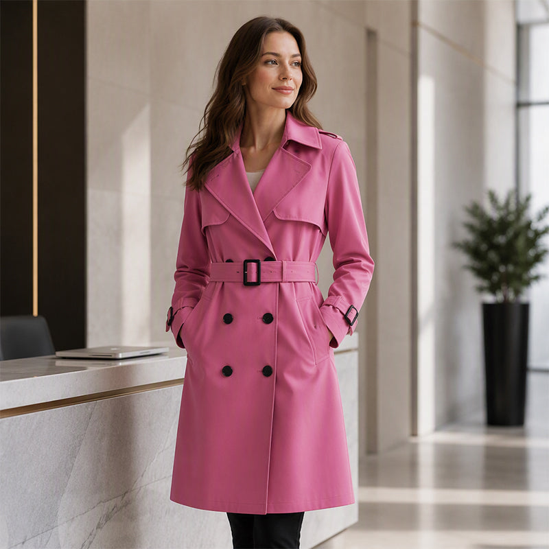 🧥 Smooth Drape, Polished Silhouette | Women's Mid-Length Trench Coat ⚡ Free Shipping