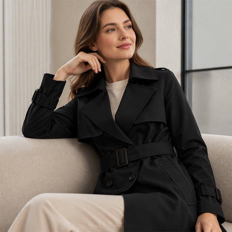 🧥 Smooth Drape, Polished Silhouette | Women's Mid-Length Trench Coat ⚡ Free Shipping