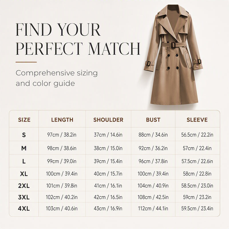 🧥 Smooth Drape, Polished Silhouette | Women's Mid-Length Trench Coat ⚡ Free Shipping
