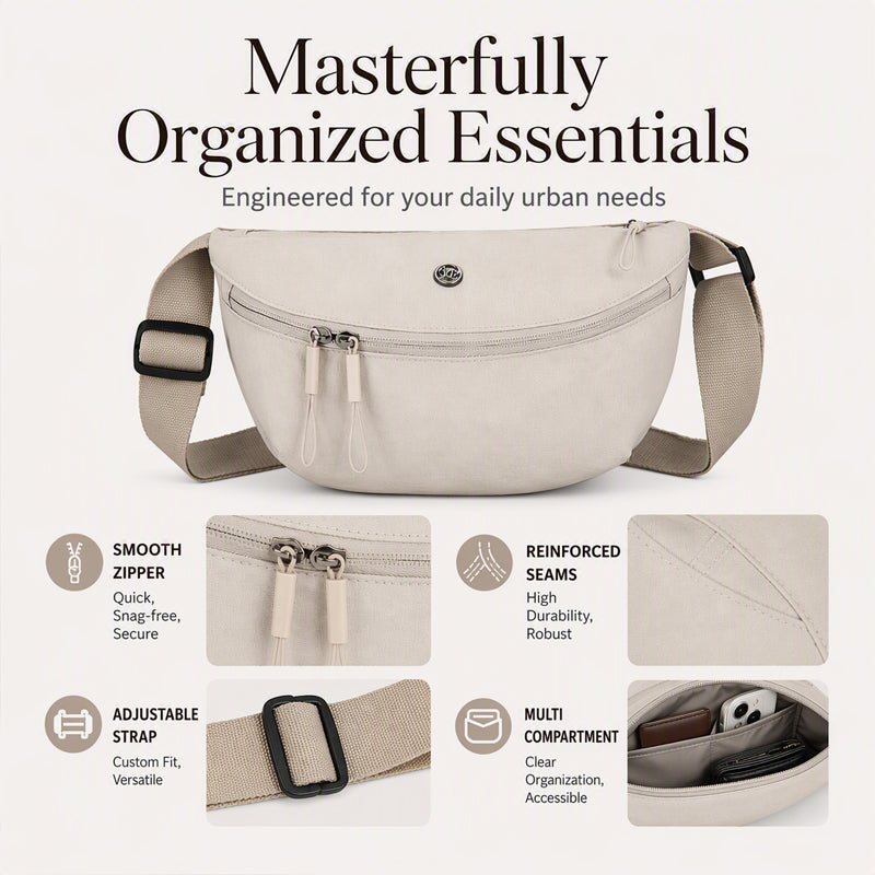 🌙 Minimal Shape, Easy Everyday Carry | Women's Half-Moon Crossbody Bag