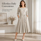 🔥50% OFF✨ Women’s Ribbed Knit A-Line Midi Dress – Tie Waist & Pockets