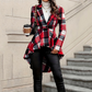 🎀 ✨Women's Plaid High-Low Peplum Coat