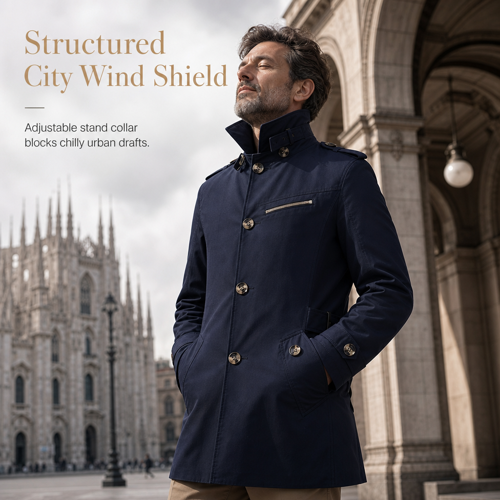 Men's Casual Pure Cotton Windbreaker Spring and Autumn Work Outerwear