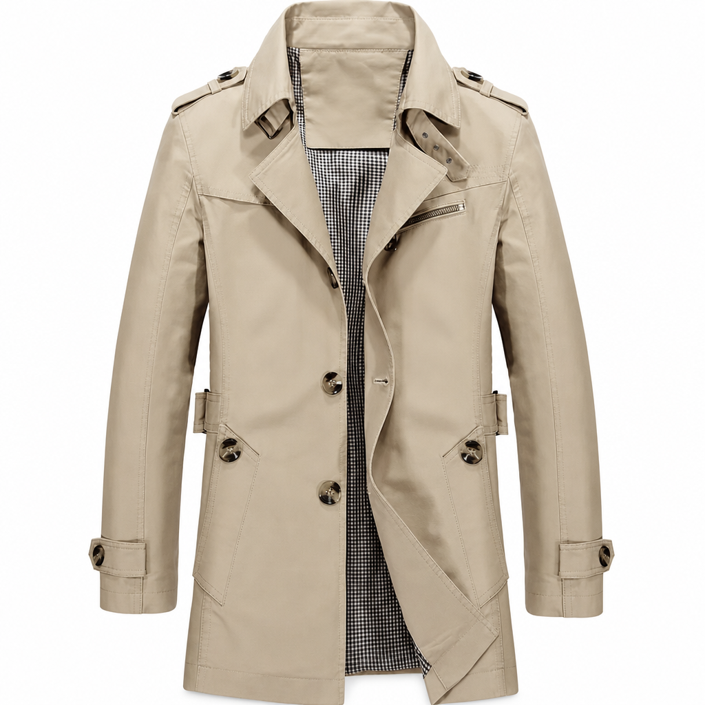 Men's Casual Pure Cotton Windbreaker Spring and Autumn Work Outerwear