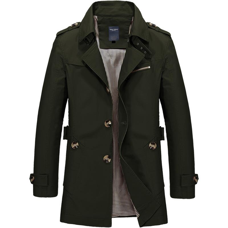 Men's Casual Pure Cotton Windbreaker Spring and Autumn Work Outerwear