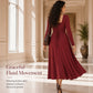 Women's Long Sleeve Square Neck A-Line Dress