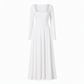 Women's Long Sleeve Square Neck A-Line Dress