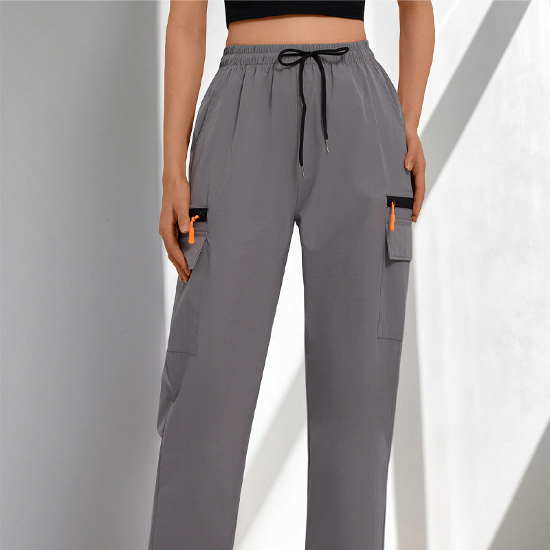 👖 More Pockets, Easy Movement | Women's Drawstring Straight-Leg Cargo Pants