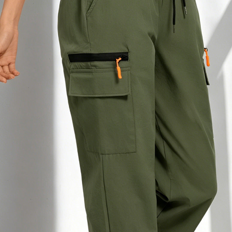 👖 More Pockets, Easy Movement | Women's Drawstring Straight-Leg Cargo Pants