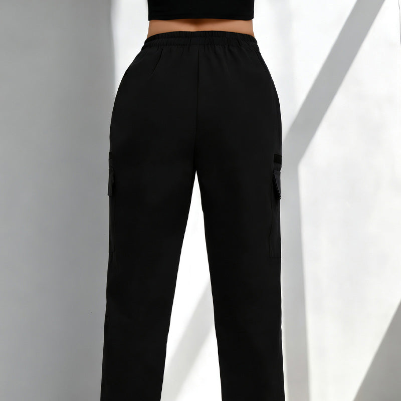 👖 More Pockets, Easy Movement | Women's Drawstring Straight-Leg Cargo Pants