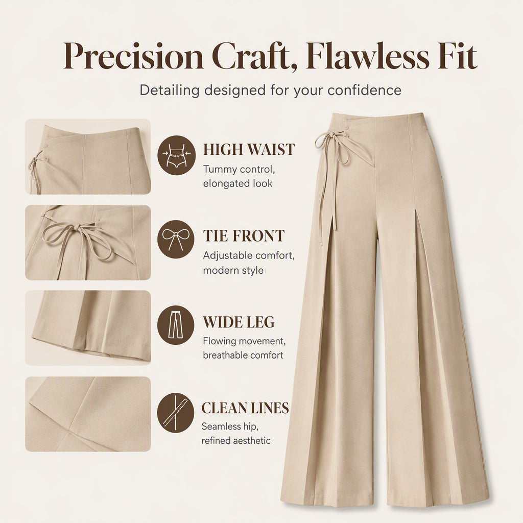 Women's Casual High-Waisted Wide-Leg Pants