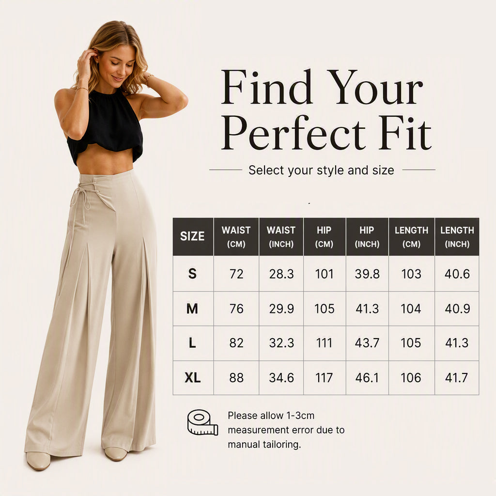 Women's Casual High-Waisted Wide-Leg Pants