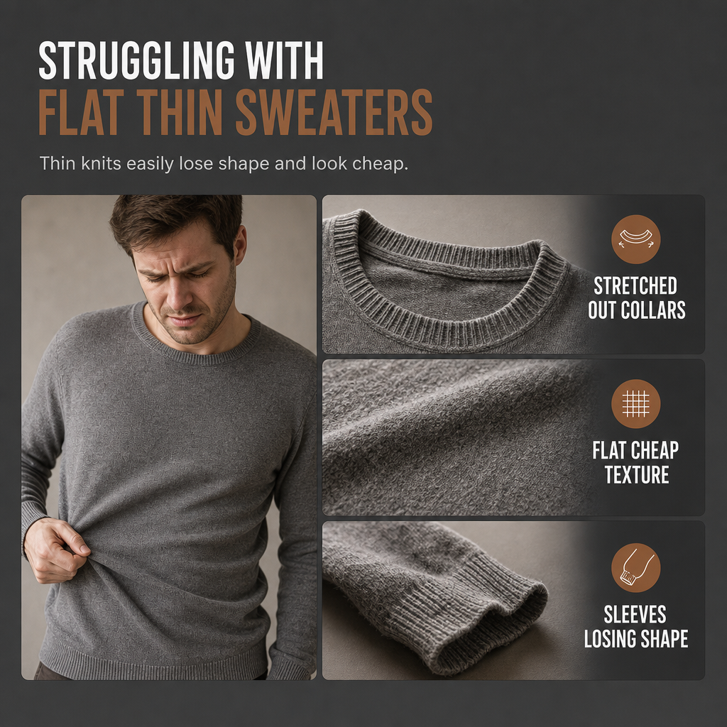 🧶 Rich Cable Texture, Rugged Elbow Detail | Men's Collared Knit Pullover