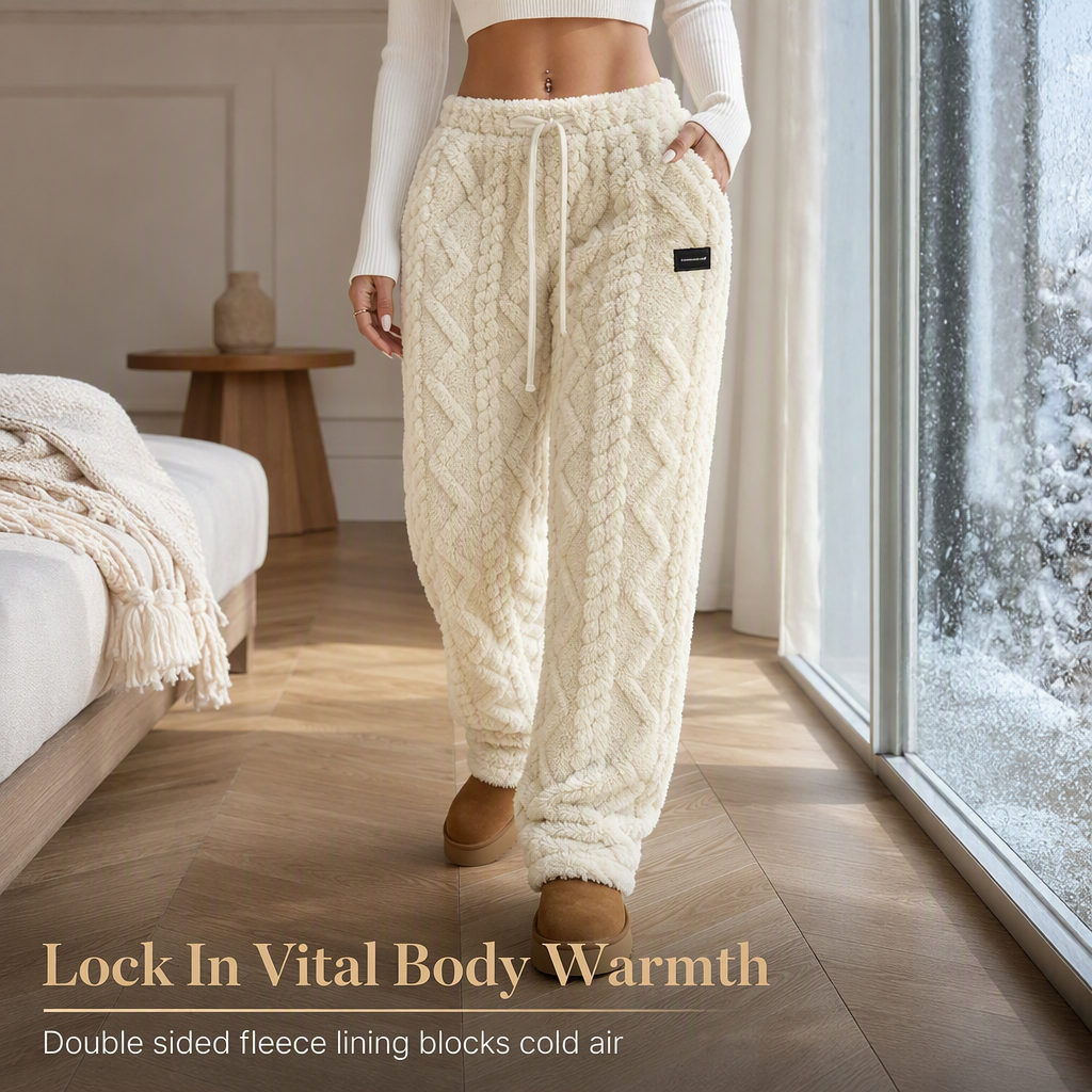 ☁️ Plush Warmth, Flattering Straight Fit | Women's Thermal Lounge Pants