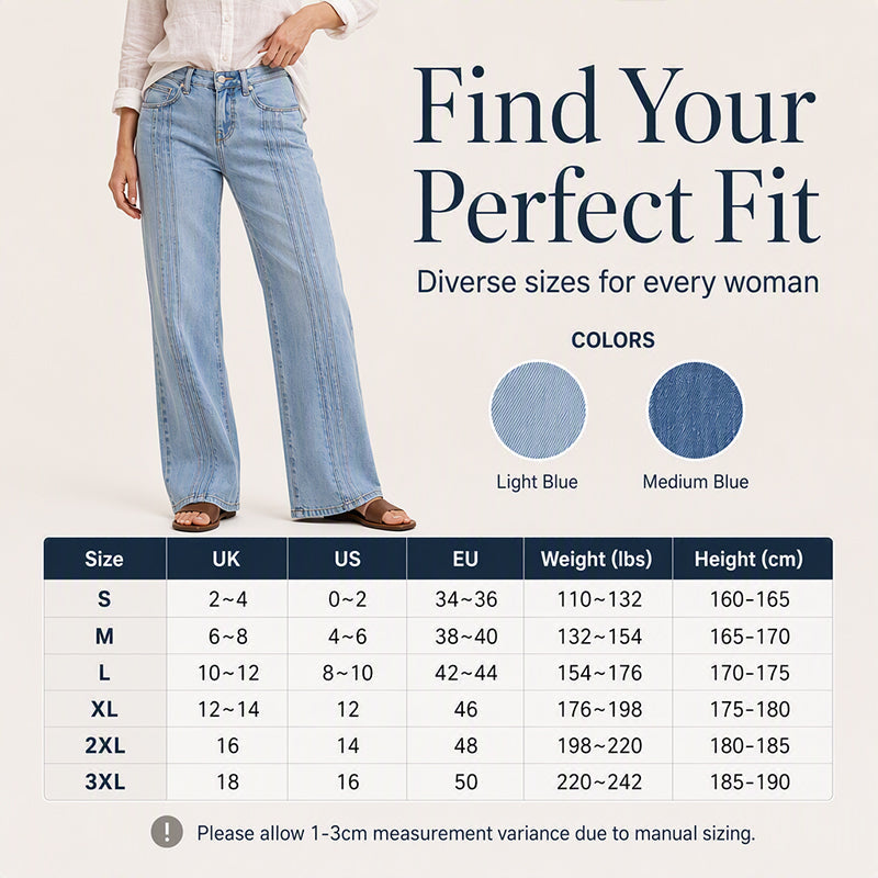 👖 Front Seam Detail, Flattering Wide-Leg Fit | Women's Jeans