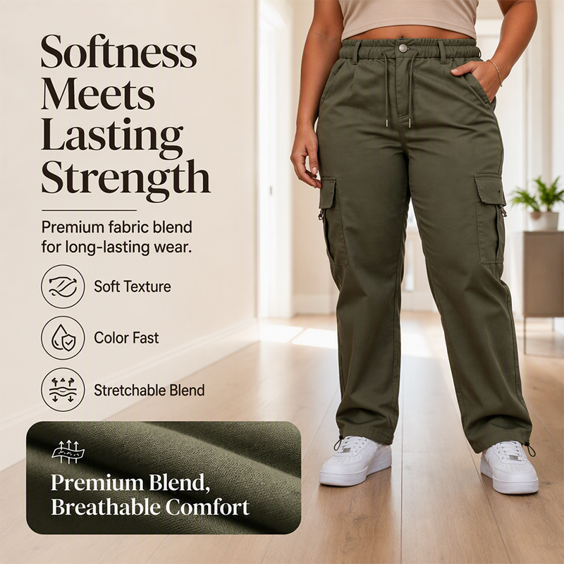 Women's Casual High-Waisted Cargo Pants